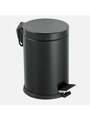 5lt Pedallı Çöp Kovası, Siyah, Pratik ve Şık Temizlik Gereci