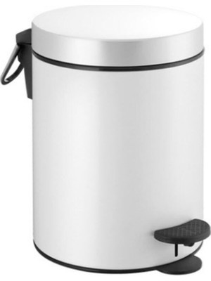Beyaz 5 Lt Soft Pedallı Çöp Kovası, Şık ve Kullanışlı Tasarım