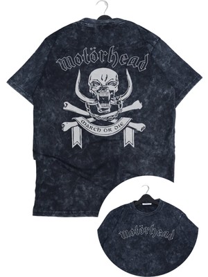 Unisex Motörhead March Ör Die Sırt Baskılı Yıkamalı T-Shirt,oversize Rock Müzik Temalı Retro Tişört