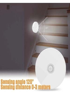 Şarjlı Hareket ve Fotoselli Yuvarlak LED Lamba, Beyaz, Enerji Tasarruflu ve Pratik Kullanım