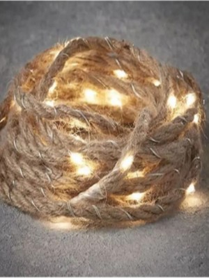 Sarı Hasır Ipli Dekoratif 10 Metre Günışığı Peri LED Işık Seti