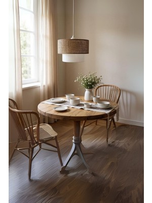 Kahverengi Rattan Şapkalı Avize, Şık ve Doğal Dekoratif Aydınlatma Seçeneği