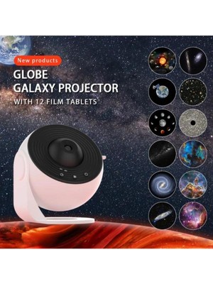 Yıldızlı Gökyüzü Projektör Gece Lambası, Beyaz Işık, Sıcak ve Rahat Atmosfer