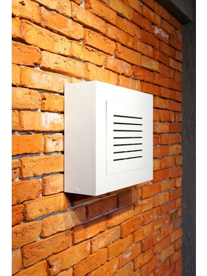 DoğanLife Beyaz Duvar Tipi Modem Saklama Kutusu – Ahşap Suntalam Gövde ve Boyalı MDF Kapak, 33×38×12 cm