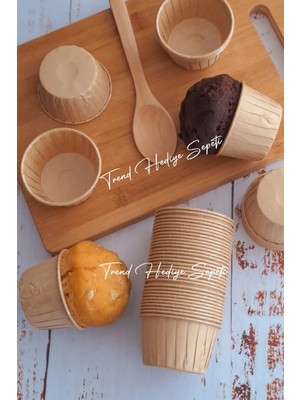 50'li Kraft Kek Kalıbı, Sütlü Kahve Içi, Yağlı Kağıt, Muffin ve Cupcake Kapsülü