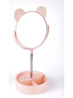 About The Perfect Çift Taraflı Büyüteçli Masaüstü Ayna Pembe Renk Geometrik Tasarım Poliresin Malzeme