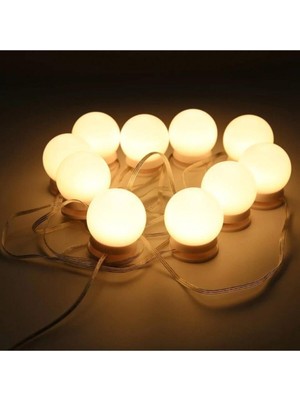 Ayarlanabilir Makyaj Aynası Işığı, 10 Ledli Parlak ve Şık Tasarım, Beyaz Renk