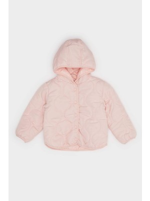 DeFacto Rüzgar Geçirmez Su Geçirmez Kapitoneli Kapüşonlu Çıtçıtlı Şişme Mont Kız Bebek E7974A525AU