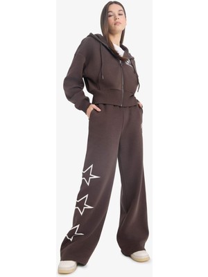 DeFacto Wide Leg Geniş Paça Baskılı Kalın Eşofman Altı E9584AX25WN