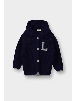 DeFacto Triko Kapüşonlu Harf Nakışlı Düğmeli Hırka Erkek Bebek C8863A525AU