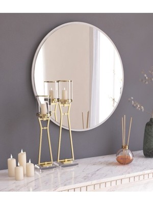 58 cm Yuvarlak, Şık ve Dekoratif Duvar Aynası, Çok Amaçlı Kullanım Için Ideal