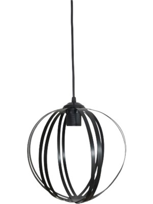 Geometrik Metal Dünya Sarkıt Avize, Rustik Retro Tarzı, Siyah Renkli Tasarım