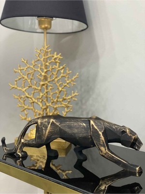 Kübik Leopar Biblo Siyah, Şık ve Modern Dekoratif Obje, Ev ve Ofis Için Ideal Seçim