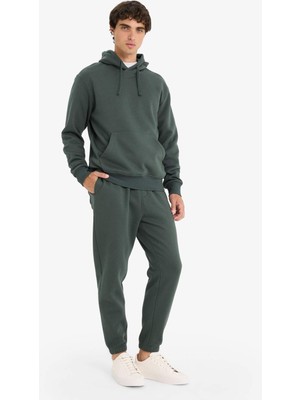 DeFacto Regular Fit Beli Bağcıklı Cepli Paçası Lastikli Şardonlu Basic Düz Jogger Eşofman Altı E6326AX25AU