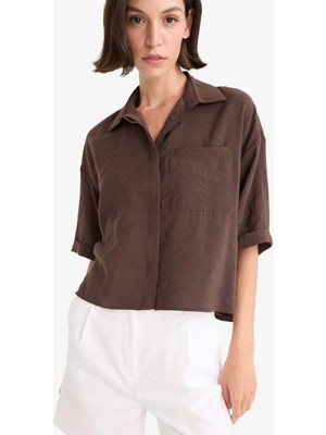 DeFacto Loose Fit Modal Kısa Kollu Gömlek F9331AX25AU