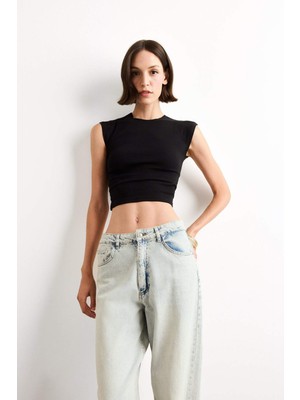 DeFacto Fitted Bisiklet Yaka Kısa Kollu Tişört G0273AX25SM