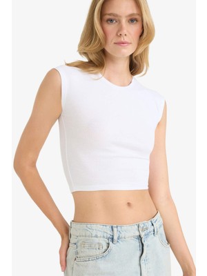 DeFacto Fitted Bisiklet Yaka Kısa Kollu Tişört G0273AX25SM