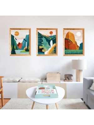 Doğal Ahşap Çerçeve, Şık ve Sıcak Salon Dekorasyonu Için Ideal Seçenek