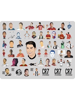 Ceres Studio Ronaldo CR7 Sticker Etiket 106 Adet 2 Sayfa 14x18 cm Renkli Kaliteli Tasarım