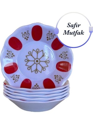 6'lı Kırmızı Melamin Çay Tabağı Seti, Şık ve Kullanışlı Tasarım