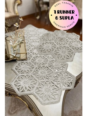 Turuncu 6'lı Servis Seti, Masa Örtüsü ve Sunum Takımı, Şık ve Kullanışlı Ürün