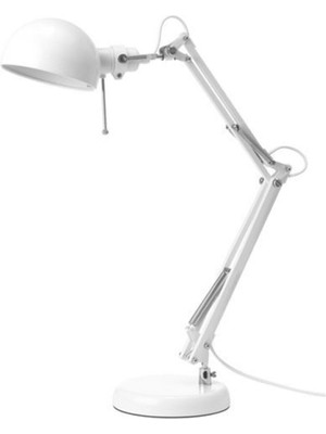 Beyaz Çalışma ve Okuma Masası Lambası, Ayaklı ve Şık Tasarım