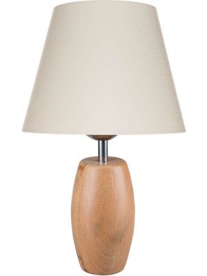 Beyaz Kayın Ayaklı Abajur Krem Şapka, Şık ve Modern Tasarım