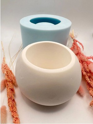 Beyaz Yuvarlak Saksı Silikon Kalıbı, Ev Dekorasyonu ve Hobi Için Ideal.