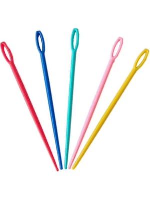100 Adet 9 cm Boyutlarında Karışık Plastik Yün Iğne Iğnesi Çocuklar Için Eğitici Iğne