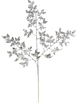 Renkli Yapay Ruskus Dalı Gümüş 75 Cm, Doğal Görünümlü Dekor Aksesuarı