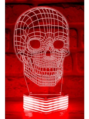 Kuru Kafa 3D LED Lamba, Kırmızı Işık, Şık ve Modern Dekorasyon Parçası