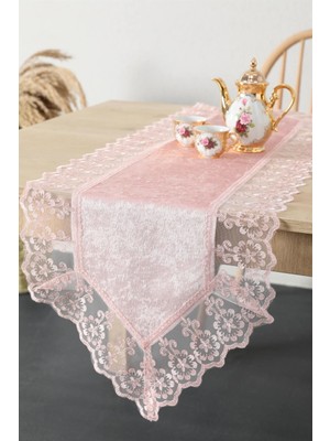 Kadife Runner, Pembe, Şık ve Rahat Dekorasyon, Evinize Zarafet Katın