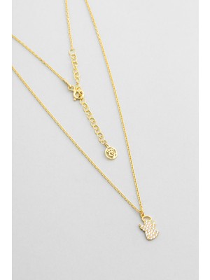 Little Angel 18 Ayar Sarı Altın Kaplama 44 cm Gümüş Kolye