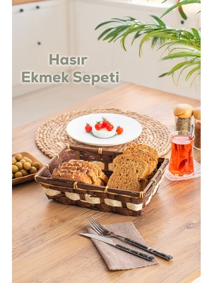 Hasır Çok Amaçlı Ekmek ve Meyve Sepeti, Banyo, Mutfak ve Oda Düzenleyici