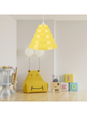 Şık Sarı Mika Sarkıt Avize - Çocuk Odası, Antre, Kafe Aydınlatması