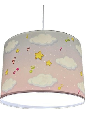 Sevimli Pembe Bulut Çocuk Odası Avizesi, Şık ve Renkli Dekoratif Aydınlatma