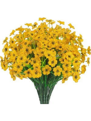 Nettenevime 6lı Set Yapay Çiçek Sazlı Mine Sarı Renk 5 Dallı 33CM
