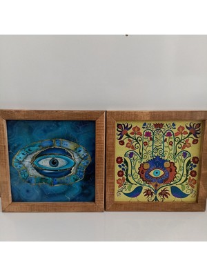 Kahverengi Nazar Dua Dekor Seti, Şık ve Anlamlı Ev Aksesuarları