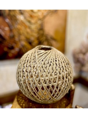 Haki Hasır Keten Renk Avize Topu 22CM E27 Duy Uyumlu (Askısız)