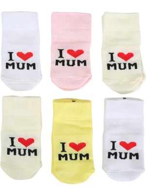 Pamuklu 6'lı Yenidoğan Erkek Bebek Çorap Mum