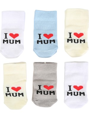 Pamuklu 6'lı Yenidoğan Erkek Bebek Çorap Mum