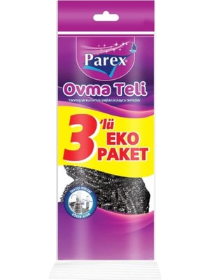 Çok Renkli Ovma Teli Seti, Ekonomik ve Çevre Dostu Paketli 3'lü