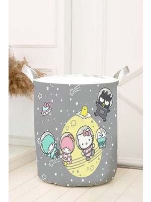 Gri Sanrio Karakterleri Oyuncak Sepeti ve Oda Düzenleyici