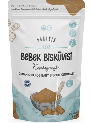 OG natural Organik Keçiboynuzlu Toz Bebek Bisküvisi 240 Gr +6 Ay