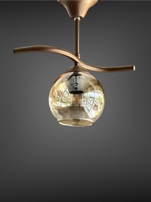 Kahverengi Bal Camlı Tekli Antre ve Hol Aydınlatma, Şık ve Zarif Tasarım.