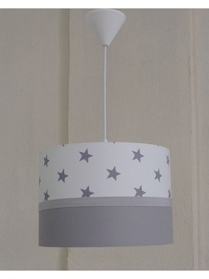 Yıldızlı Gri Çocuk ve Bebek Odası Sarkıt Avize Aydınlatma