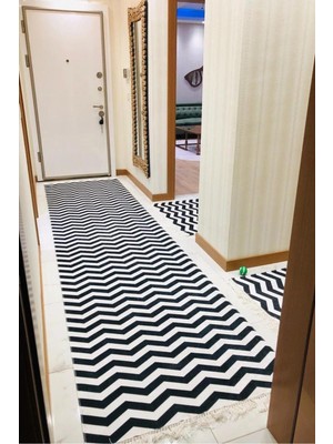 Monnhein Yolluk Halı – Kaymaz Tabanlı, Yıkanabilir, Yumuşak Dokulu, Şık ve Dayanıklı Tasarım (Zigzag Yolluk)