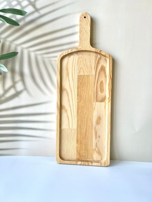 Doğal Ahşap Saplı Sunum ve Peynir Tabağı, Şık ve Dayanıklı Tasarım