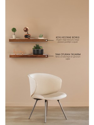 SEFFX Uçan Raf Çam Ahşap Masif Ofis Mutfak Salon Kitaplık Uyumlu Modern Dekoratif Gizli Bağlantılı 2'li 40 CM