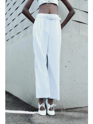 Allbucks Zara, Kemerli ve Pensli Kumaş Pantolon ABZRA1013